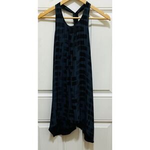 Alice + Olivia Dress Womens Blue Black  Razorback Sleeveless Casual Party